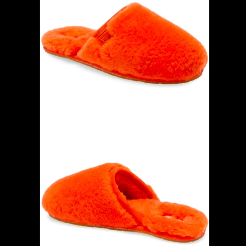 🔥SOLDOUT🔥RARE UGG FLUFFETTE CLOG SLIPPER LAVA FLOW NEON ORANGE RED SUEDE🔥8🔥